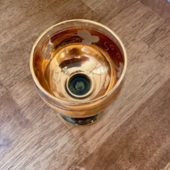 Vintage Austrian Vienna Gold Roemer Goblet – Painted Heraldic Crest Etched - Picture 4 of 4